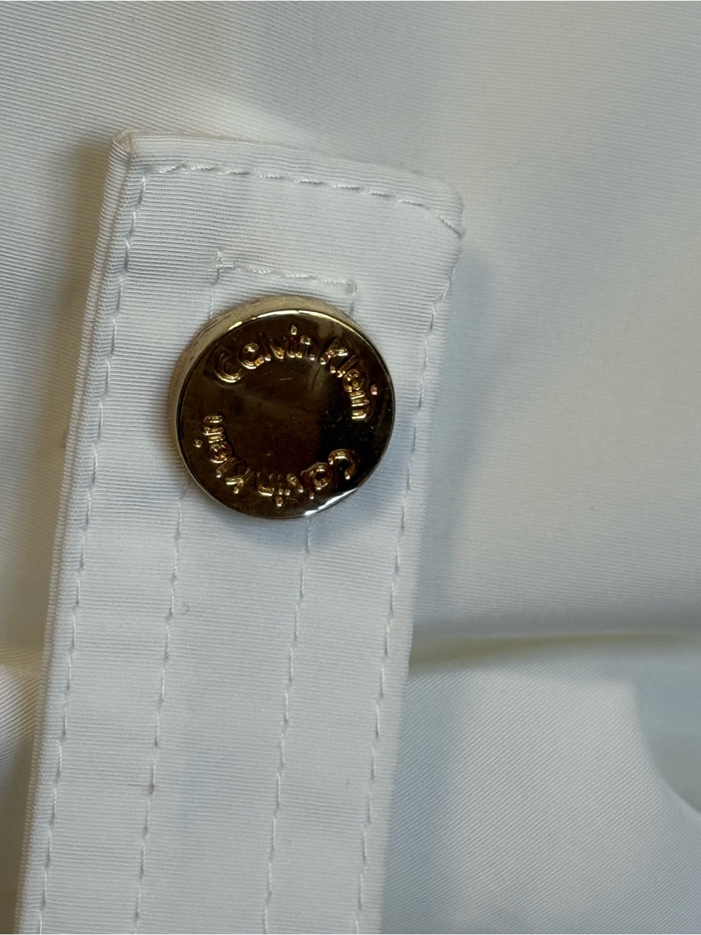 Calvin Klein White Utility Jacket with Gold-Tone Hardware - Picture 11 of 12